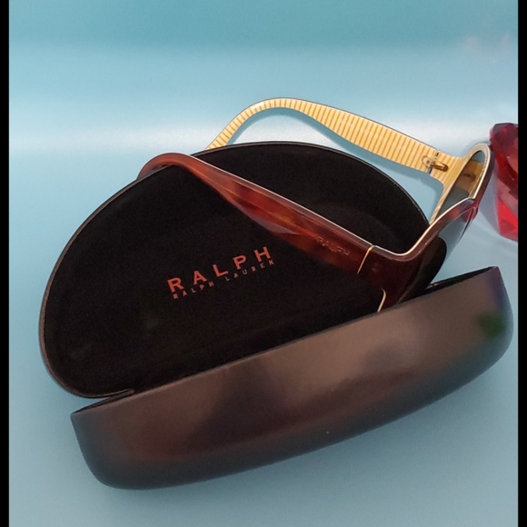 RALPH RALPH LAUREN brown tinted sunglasses with case tortoiseshell ladies retro - Picture 3 of 8